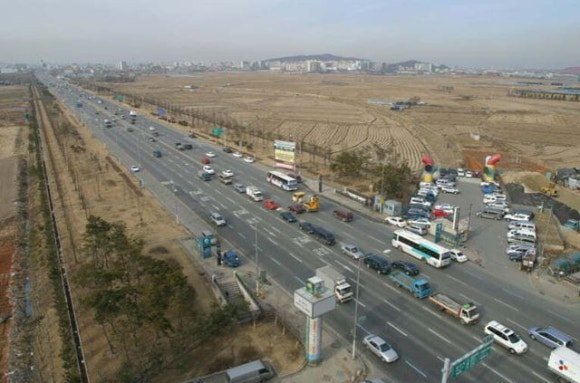 개발 전 마곡 — 논밭과 도로뿐이던 시절